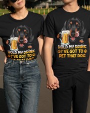Dachshund hold my drink Classic T-Shirt apparel-classic-tshirt-lifestyle-front-146