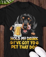 Dachshund hold my drink Classic T-Shirt apparel-classic-tshirt-lifestyle-front-160