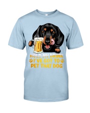 Dachshund hold my drink Classic T-Shirt tile