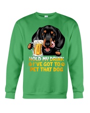 Dachshund hold my drink Crewneck Sweatshirt tile