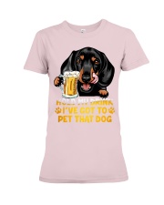 Dachshund hold my drink Premium Fit Ladies Tee tile