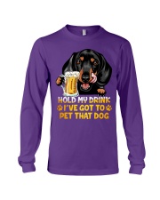 Dachshund hold my drink Long Sleeve Tee tile