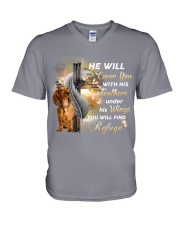 Dachshund Will Cover You With Feathers V-Neck T-Shirt tile