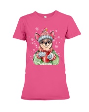 Chihuahua warm winter christmas dog lover Premium Fit Ladies Tee tile
