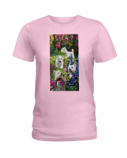 Westie roses westie lovers dog moms Ladies T-Shirt tile