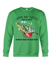 Turtle And Coffee make me happy Gift for you Crewneck Sweatshirt tile