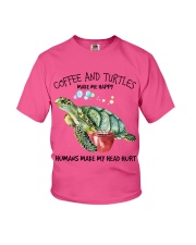 Turtle And Coffee make me happy Gift for you Youth T-Shirt tile