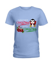 Penguin ready for xmas gift for penguin lovers Ladies T-Shirt tile