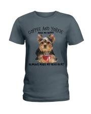Yorkshire And Coffee make me happy Gift for you Ladies T-Shirt tile