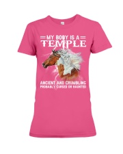 Horse my body is a temple horse lovers Premium Fit Ladies Tee tile
