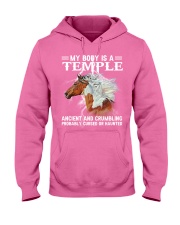 Horse my body is a temple horse lovers Hooded Sweatshirt tile