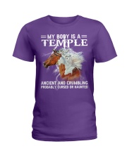 Horse my body is a temple horse lovers Ladies T-Shirt tile