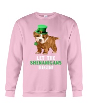 Bulldog let the shenanigans begins dog mom Crewneck Sweatshirt tile