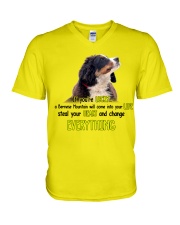 Bernese mountain if you are lucky berner lovers V-Neck T-Shirt tile