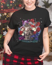 Cat Winter Rose Garden Black T Shirt Gift For Christmas Classic T-Shirt custom-t-shirts-classic-lifestyle-front-322