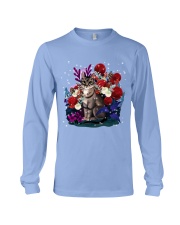 Cat Winter Rose Garden Black T Shirt Gift For Christmas Long Sleeve Tee tile