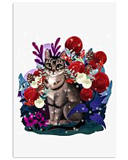 Cat Winter Rose Garden Black T Shirt Gift For Christmas Vertical Poster tile