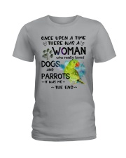 Dog and Parrot it was me the end cus Ladies T-Shirt tile