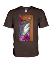 Shark magical gift for ocean lover V-Neck T-Shirt tile