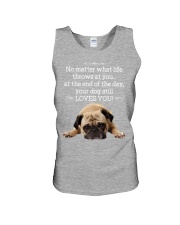 Pug at the end of the day dog lover Unisex Tank tile