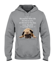 Pug at the end of the day dog lover Hooded Sweatshirt tile