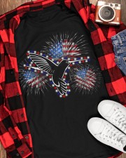 Hummingbird flag fireworks bird lover Classic T-Shirt apparel-classic-tshirt-lifestyle-front-163