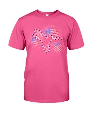 Hummingbird flag fireworks bird lover Classic T-Shirt tile