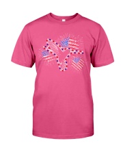 Hummingbird flag fireworks bird lover Premium Fit Mens Tee tile