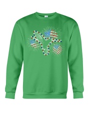 Hummingbird flag fireworks bird lover Crewneck Sweatshirt tile