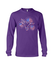 Hummingbird flag fireworks bird lover Long Sleeve Tee tile