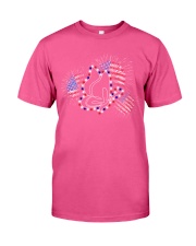 Butterfly flag fireworks Classic T-Shirt tile