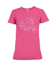Butterfly flag fireworks Premium Fit Ladies Tee tile