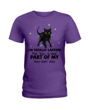 Black cat i am totally cat lovers Ladies T-Shirt tile
