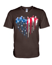 Horse freedom colors horse lovers V-Neck T-Shirt tile