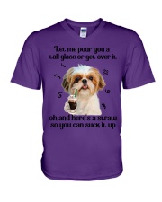 Shih Tzu Let me pour you Gift for you V-Neck T-Shirt tile