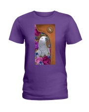 African gray magical gift for bird lover Ladies T-Shirt tile