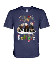 Panda believe gift for panda lovers gift for you V-Neck T-Shirt tile