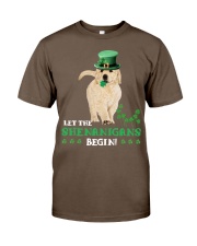 Golden retriever let the shenanigans begins Classic T-Shirt tile