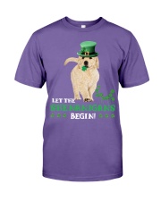 Golden retriever let the shenanigans begins Premium Fit Mens Tee tile