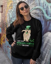 Golden retriever let the shenanigans begins Crewneck Sweatshirt lifestyle-unisex-sweatshirt-front-3