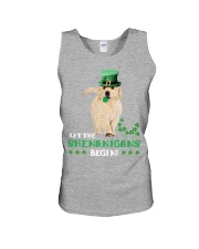 Golden retriever let the shenanigans begins Unisex Tank tile
