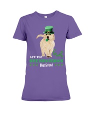Golden retriever let the shenanigans begins Premium Fit Ladies Tee tile