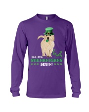 Golden retriever let the shenanigans begins Long Sleeve Tee tile