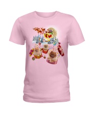 Pomeranian gifts from Santa gift for dog lovers Ladies T-Shirt tile