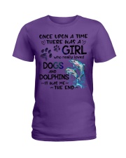 Dolphin dog it was me the end dolphin lover Ladies T-Shirt tile