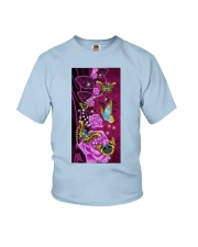 Butterfly Pink diamond rose Gift for you Youth T-Shirt tile
