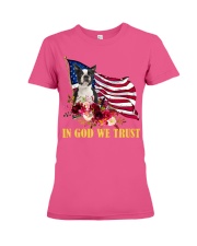 In God we trust boston terrier Gift for you Premium Fit Ladies Tee tile