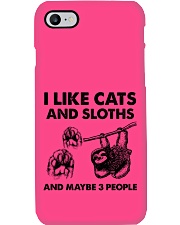 Cat and sloth three people Phone Case tile
