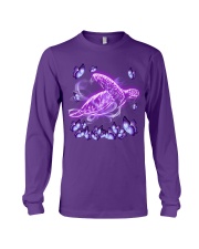Turtle magical purple butterfly Long Sleeve Tee tile