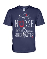 Nurse what's your superpower gift for her V-Neck T-Shirt tile
